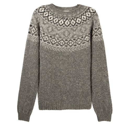 Norse Projects Birnir Fairisle Dark Grey Melange N45-0511 Degli Uberti